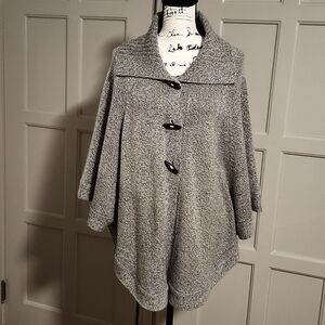 Gray Poncho Sweater/ Cape